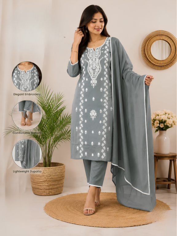 Kurta Pant & Dupatta Set