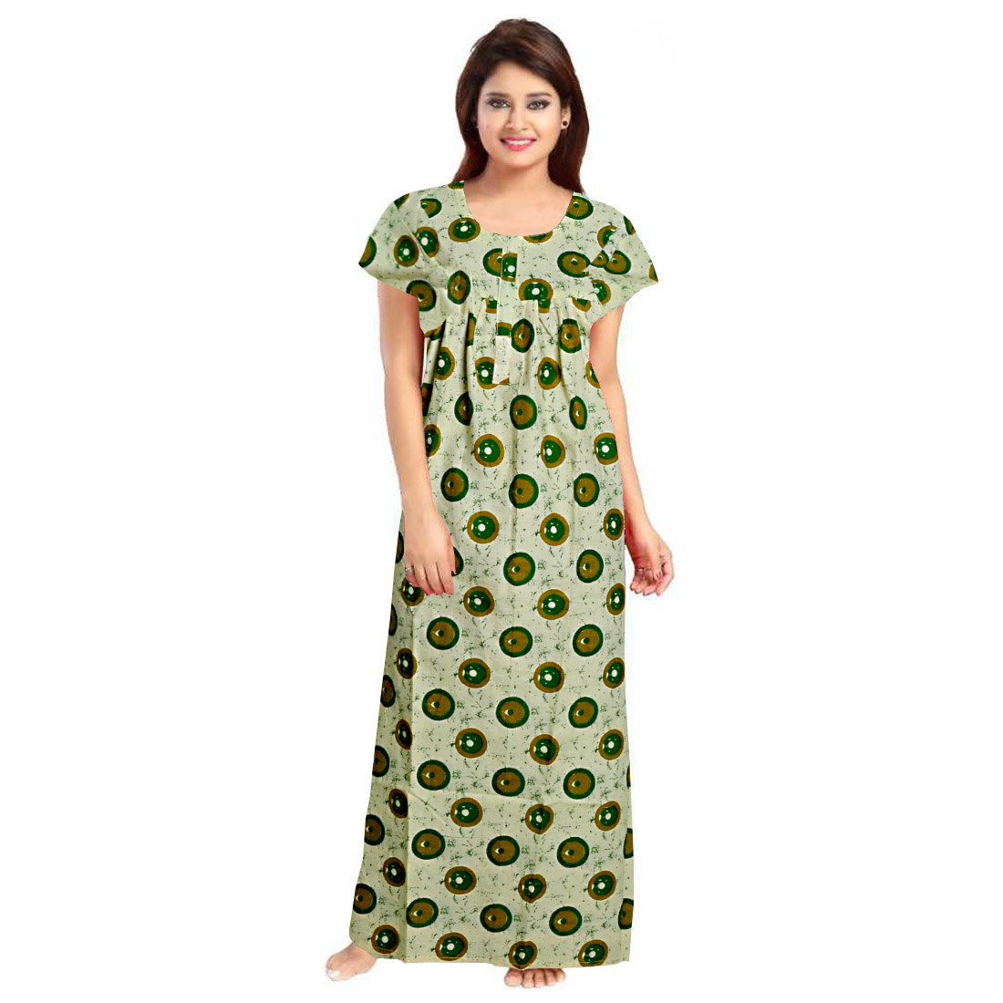 Cross Geometric Pattern / Star Print Women's Cotton Nighty